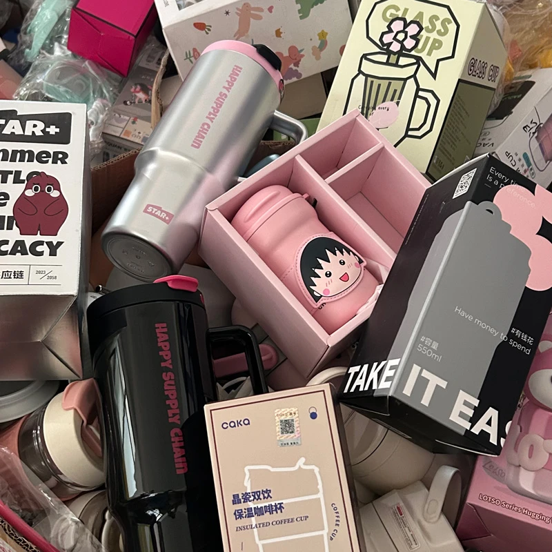 双引随行杯子新款2024随行咖啡保温杯女高颜值便携不锈钢水杯