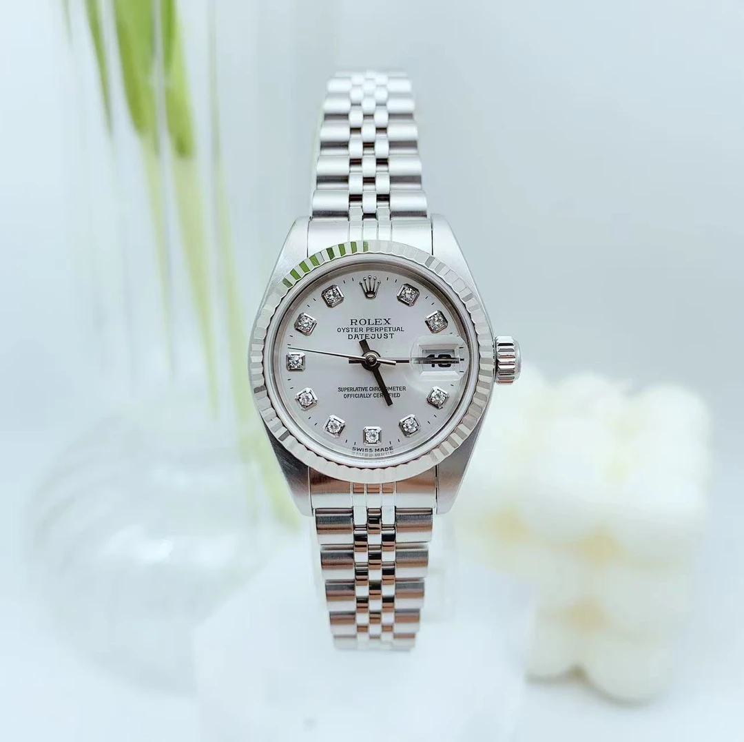 99新 Rolex/劳力士 日志69174表径26mm银盘原镶钻 单表