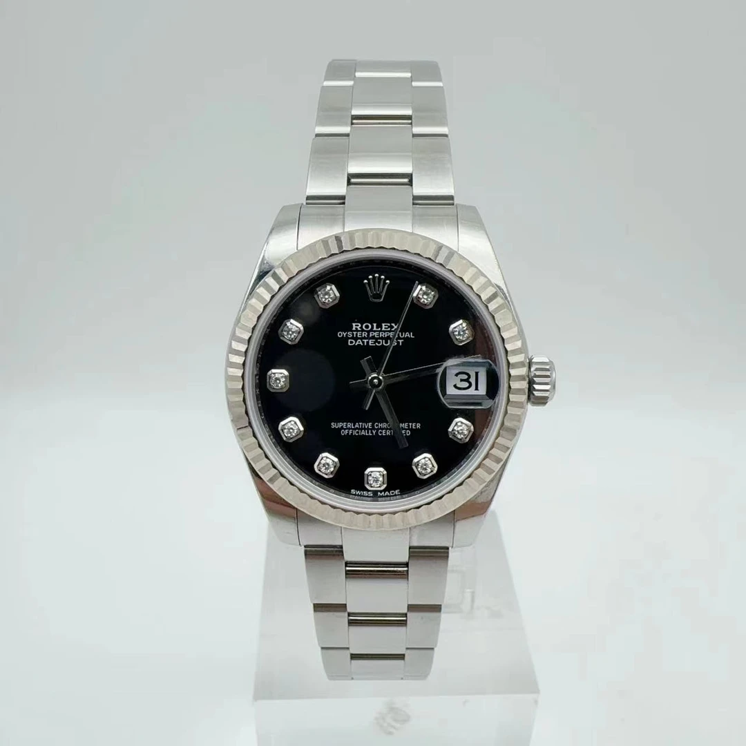 99新 Rolex/劳力士 日志系列178274 表径31mm 黑盘钻石刻度 单表