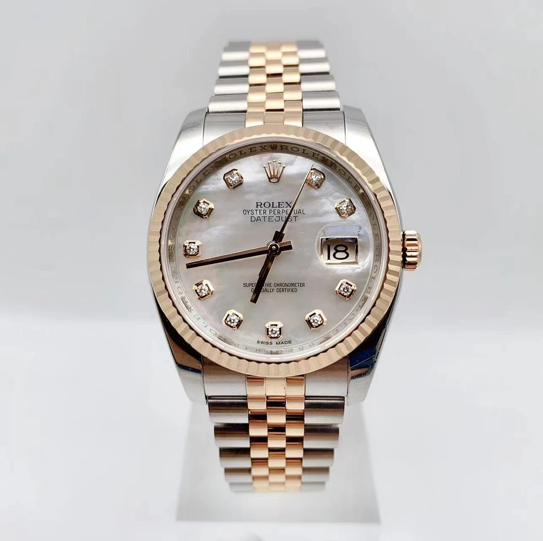 99新 Rolex/劳力士 日志116231 表径36mm 白贝母盘原钻 18年全套