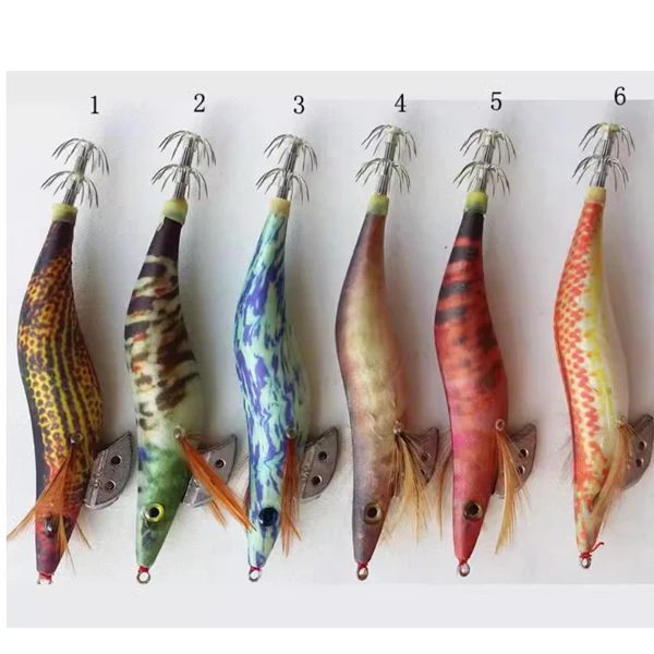 鱼饵海钓路亚饵钓鱿鱼墨鱼拟饵木虾3.5号