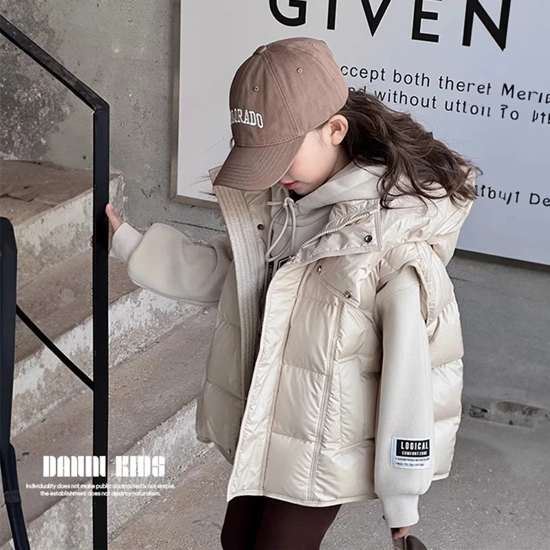 秋冬女童加厚棉马甲冬季女孩外穿背心时尚新款儿童女大童马夹坎肩