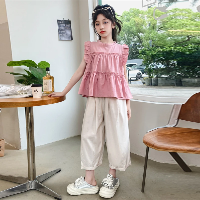 女童夏季气质花边衬衫6-12岁新款儿童小女孩甜美衬衣时尚夏装小衫