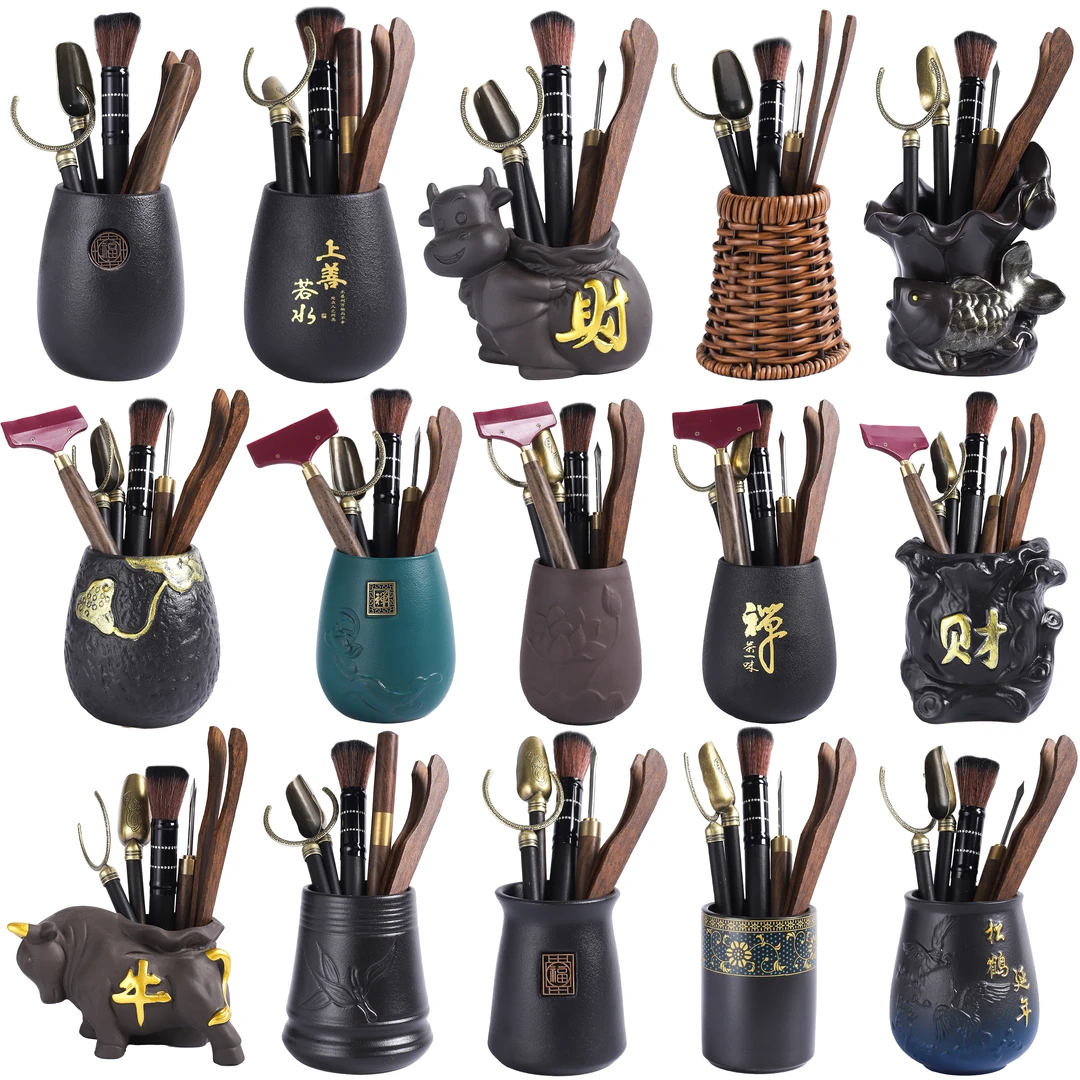 禅意茶道六君子茶具套装功夫懒人旅行茶具零配件中式陶瓷摆件