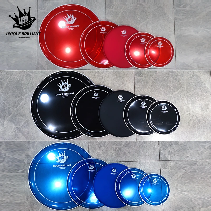 UBD套装鼓皮[10 12 14 16 22] 双油红色+双油蓝色+双油黑色