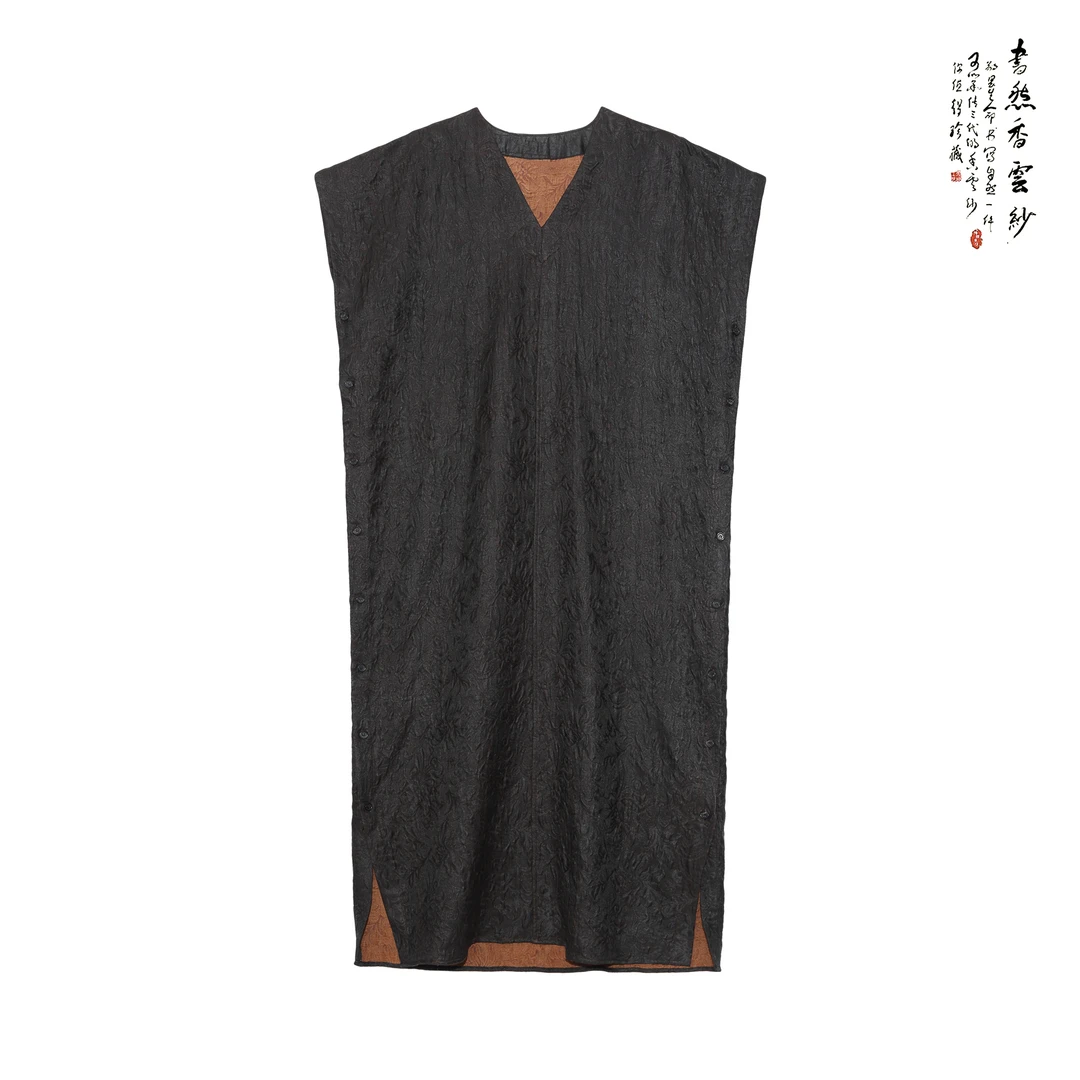 【清风明月】S1981 香云纱 重磅优雅珍藏显瘦时尚丝毛袍子