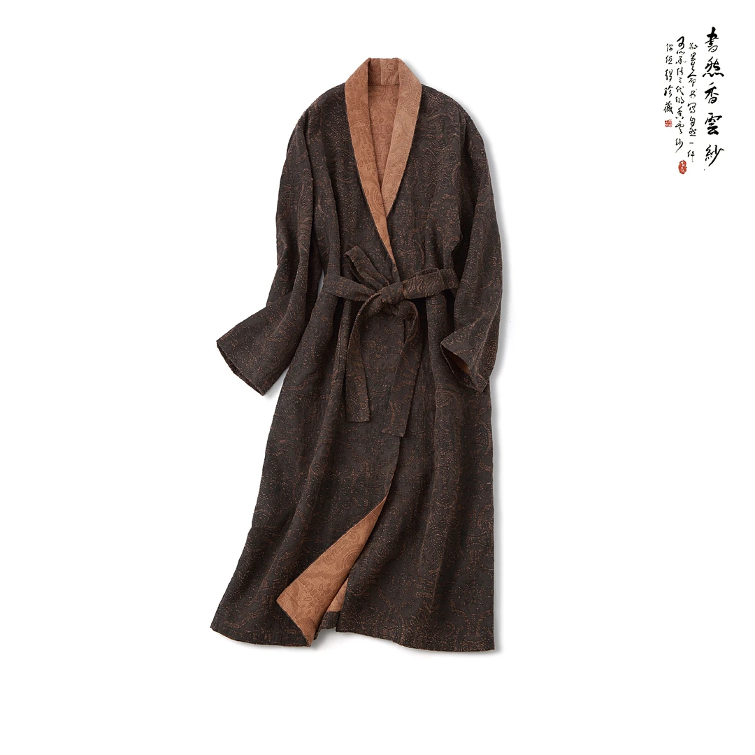 【清风明月】 S24025 满分桑蚕丝秋冬新中式时尚休闲百搭大衣