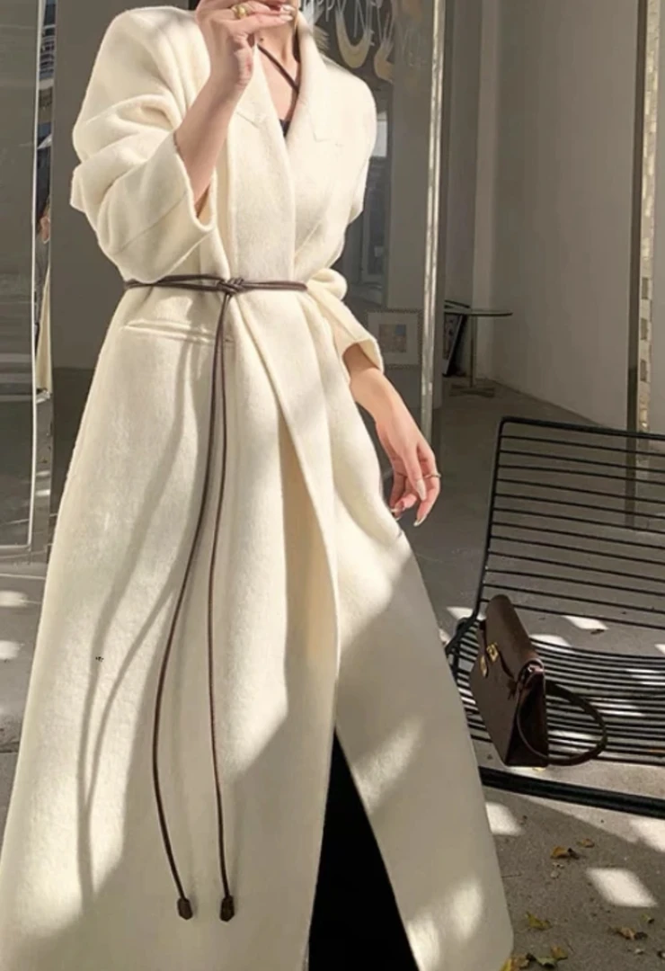 双面手工羊毛大衣 秋冬款时尚气质街头御姐羊绒适合学生党的OOTD