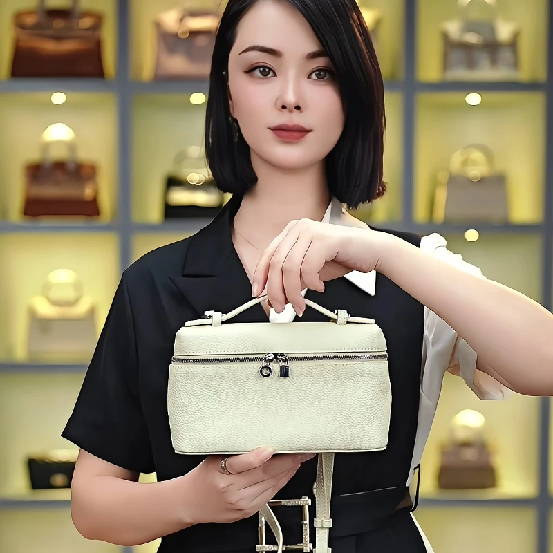 【LP小包】B真皮斜挎包女单肩包2024秋季新款牛皮通勤上班包小方包