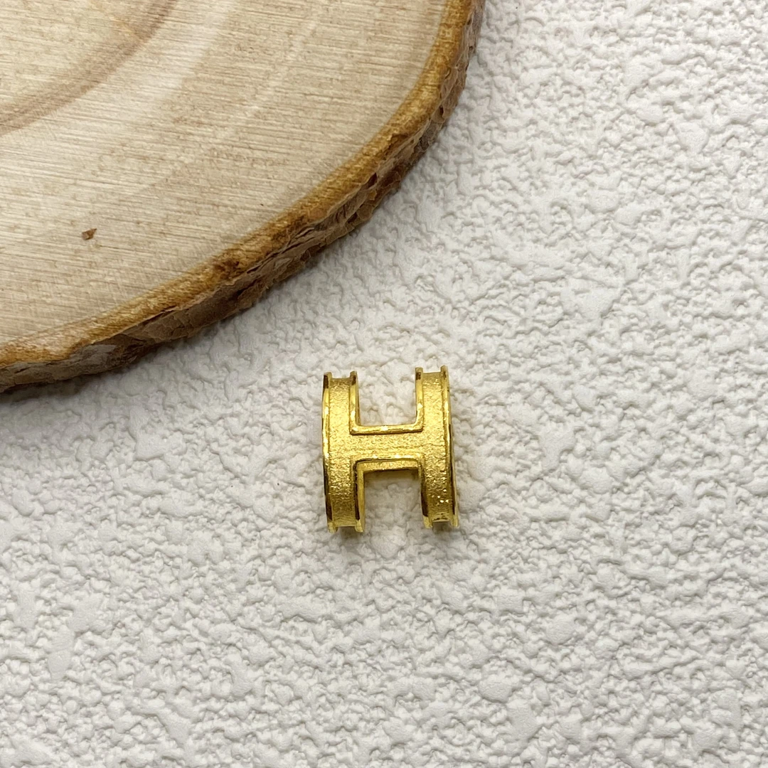【金喜圆】足金999 5G工艺 H字母吊坠时尚简约 带证书钢印