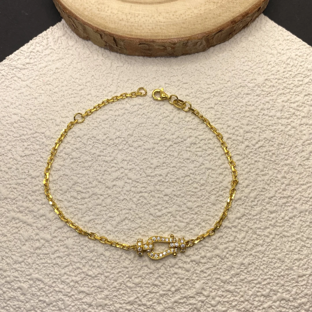 【金喜圆】足金999 莫桑马蹄扣手链 /带证书钢印