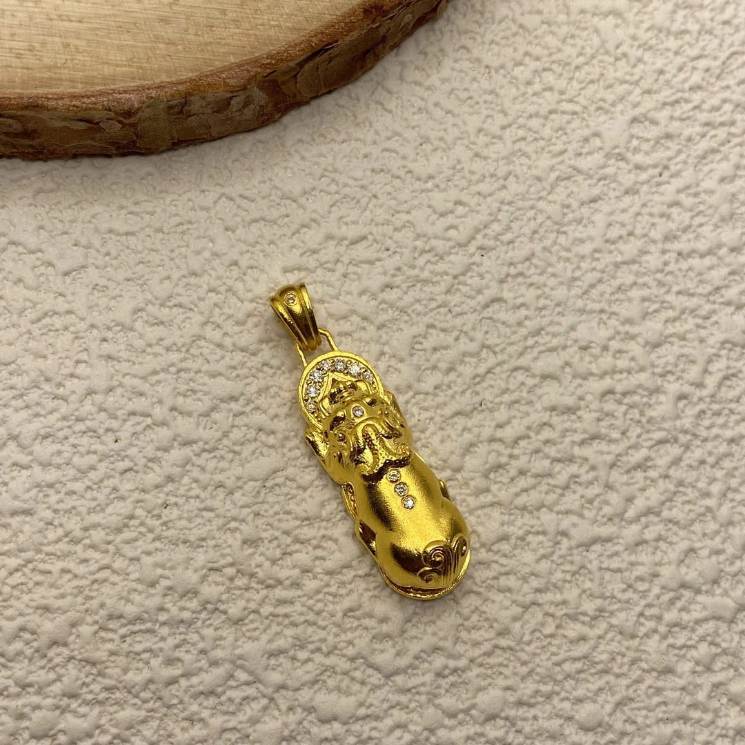 【金喜缘】足金999 莫桑钻貔貅（瘦版）吊坠/ 带证书钢印