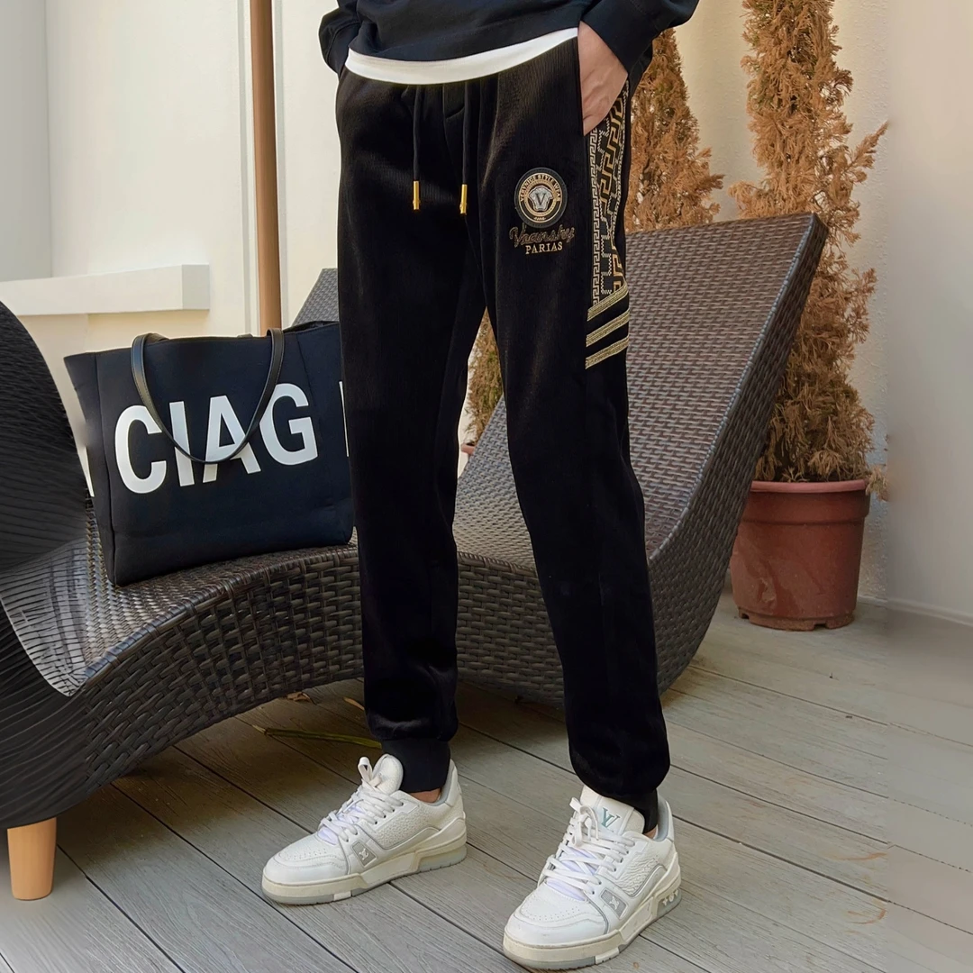 新品男士运动时尚百搭宽松潮流加绒加厚秋冬休闲裤冬季手CLK-2