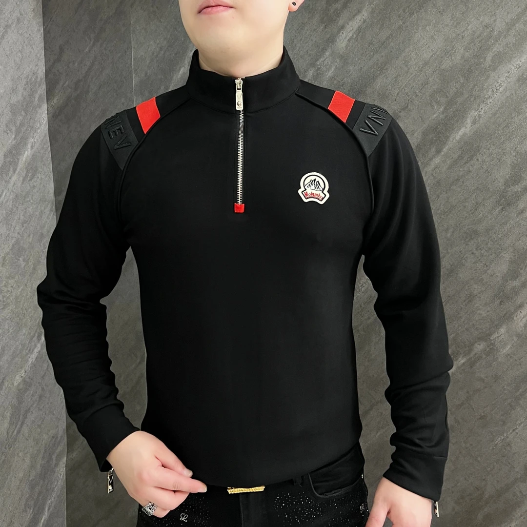 男士半拉链长袖秋季时尚立领卫衣休闲潮流轻奢百搭男装保暖CLY-54