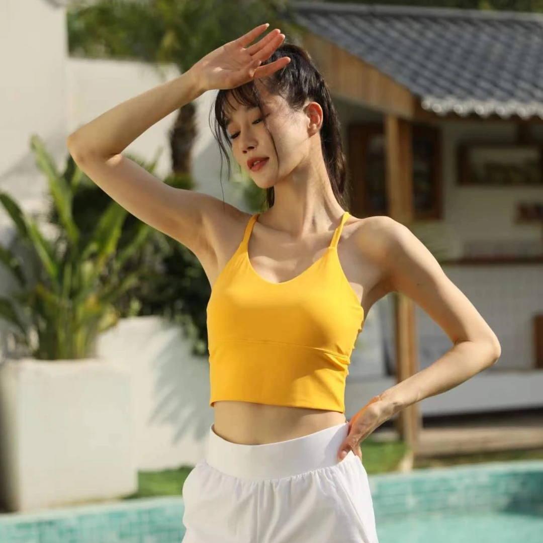 2025年网红工字背心运动含胸垫防震运动内衣弹力瑜伽服透气上装