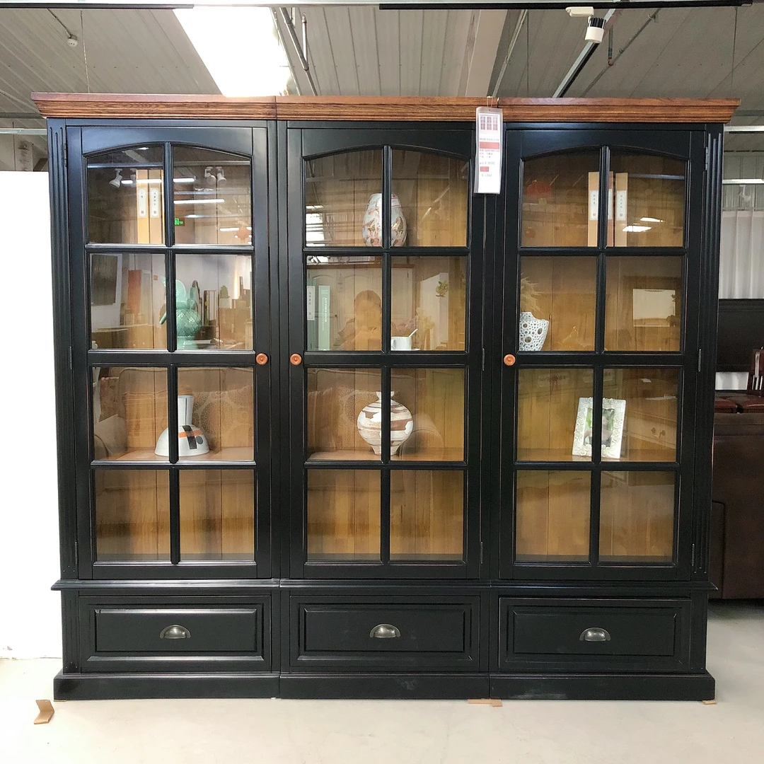 CS MLXC美式田园家用书客厅书房简约双门置物书柜-米勒组合书柜-