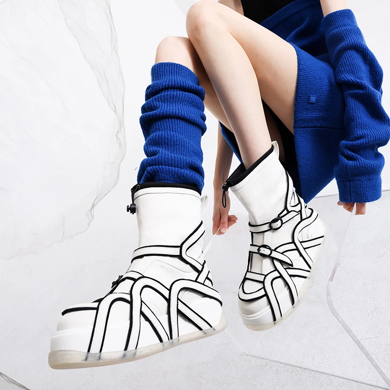 CHULISHANA漫步25SS新品首发时尚秋冬运动骑士及踝靴轻奢鞋子休闲