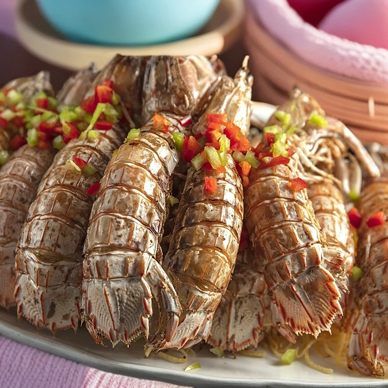 活虾鲜做中号椒盐皮皮虾100g/盒 舟山皮皮虾即食虾爬子濑尿虾