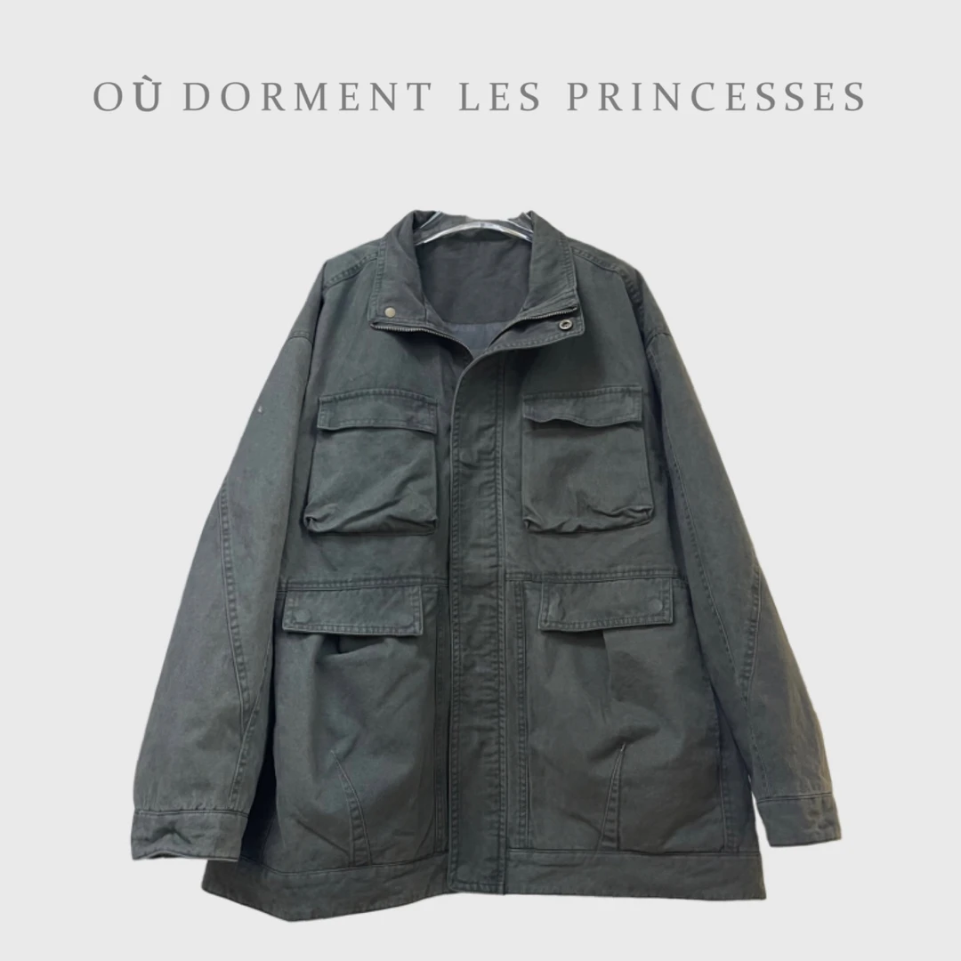 Fen姐|【美式风度】重磅进口棉复古做旧设计感工装风外套73208