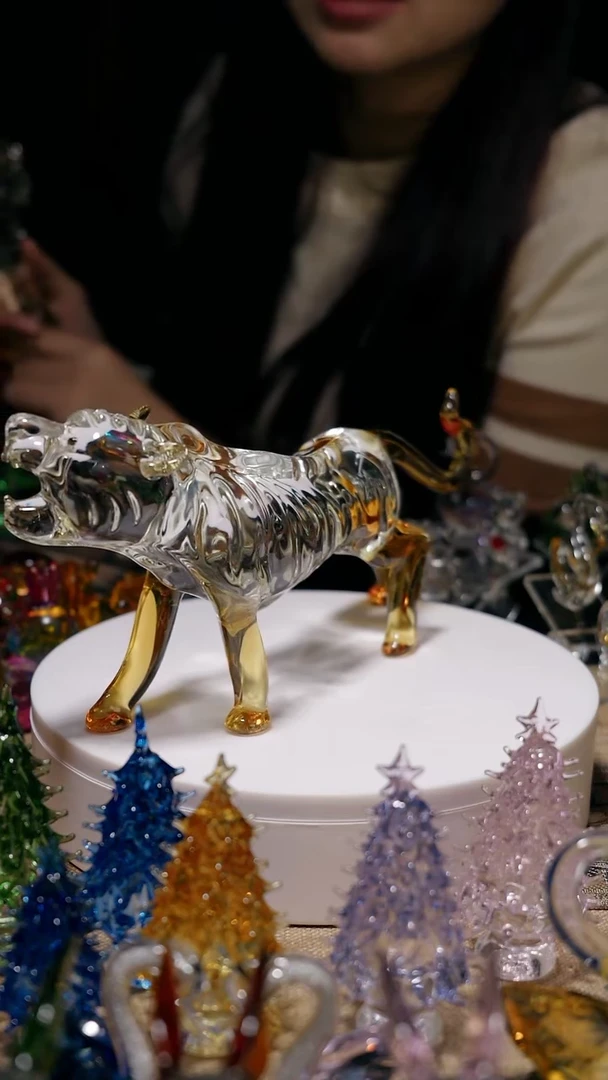 【闪购商品】琉璃拉丝金色超大号老虎摆件