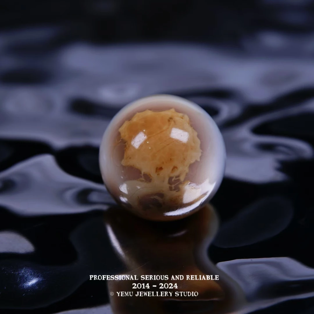 15毫米（15.5mm)粉紫沁妖孽圆珠配珠 一物一拍 天然俄料蜜蜡