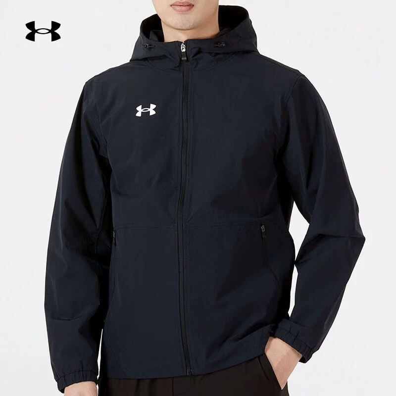 Under Armour/安德玛春季新款连帽夹克男黑色训练休闲外套服