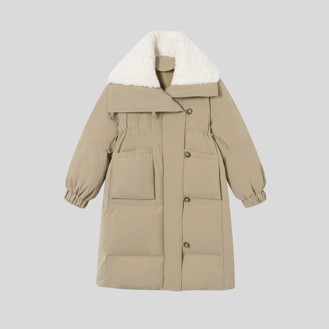 24K新年战袍ITIB 设计师款保暖加厚白鸭绒长款休闲轻盈冬季羽绒服