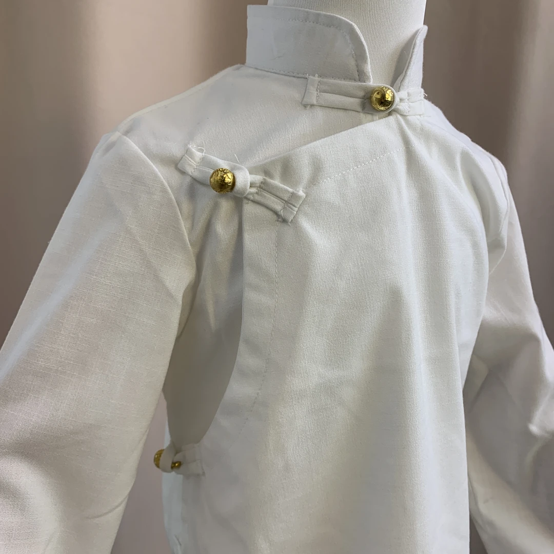 儿童藏式棉麻衬衣男女童通用日常休闲透气舒适百搭打底衫