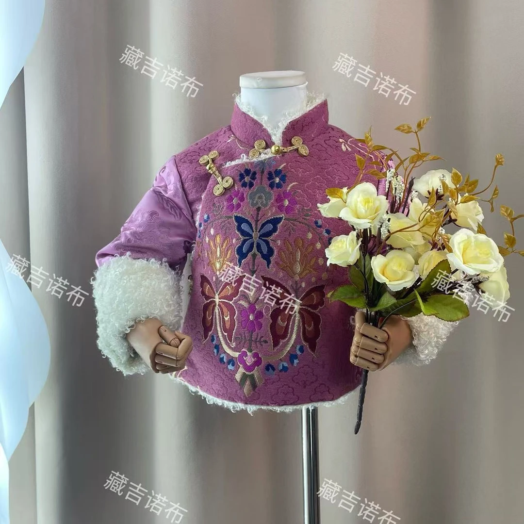 【蝴蝶亲子款】~藏式民族风高腰修身显瘦中开款外套