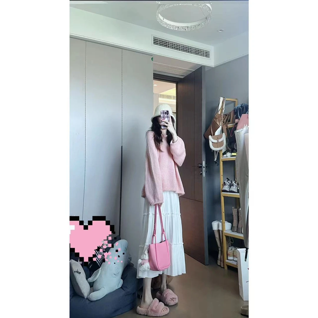 Apear♥白月假日~法式高腰显瘦中长款a字芭蕾风蓬蓬蛋糕裙