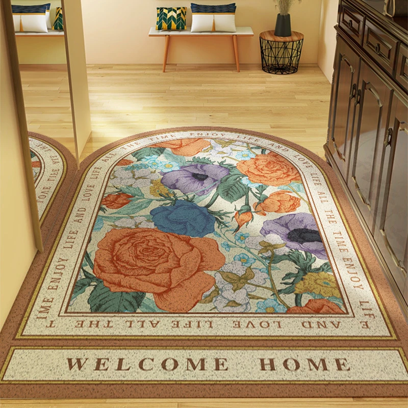 脚垫玄关美式复古丝圈地垫油画入户进门垫耐脏磨家用入户门垫门厅