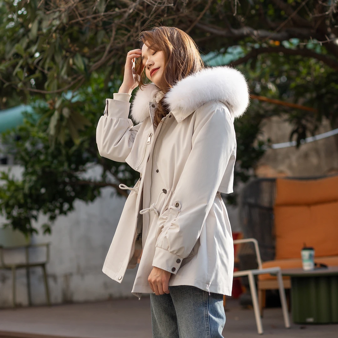 8896-1 T+HL大毛领可拆卸时尚冬季连帽保暖新款韩版派克服