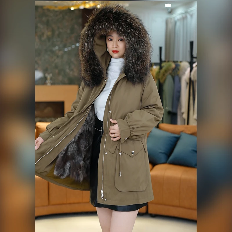 【阿狸】2517女款带帽时尚连帽加厚冬季派克服