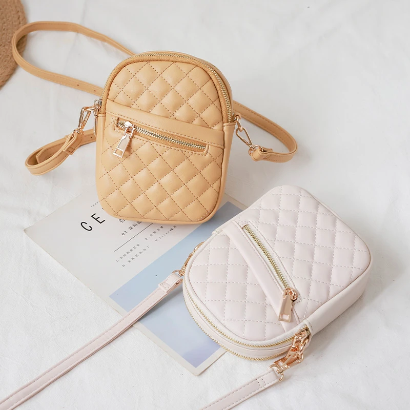 时尚百搭夏天菱格手机包袋小包包2024新款小香风轻便女包斜挎包