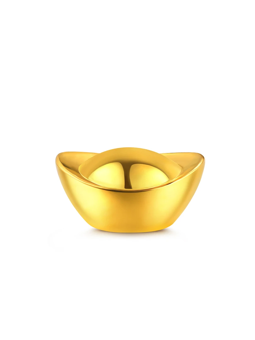 周广福实心足金投资黄金元宝1克足金999金圆宝招财进宝投资金条