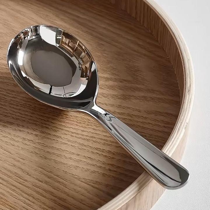 出口原单18/10不锈钢加深大圆头喝汤吃饭勺子调羹便携甜品麦片勺