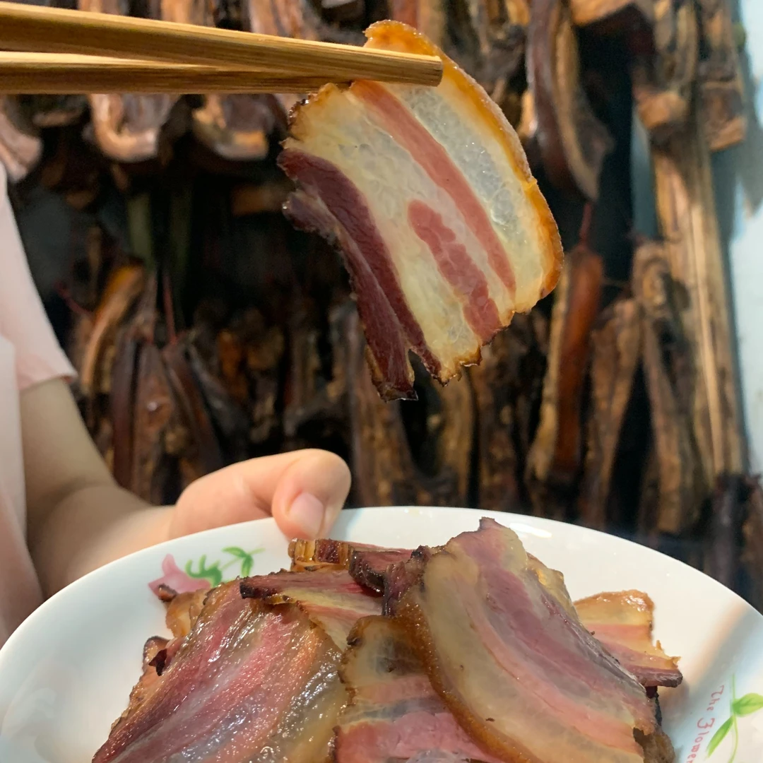 高山农家腊肉现场称重1-50斤真空包营养食用真空包装冷藏五花开袋