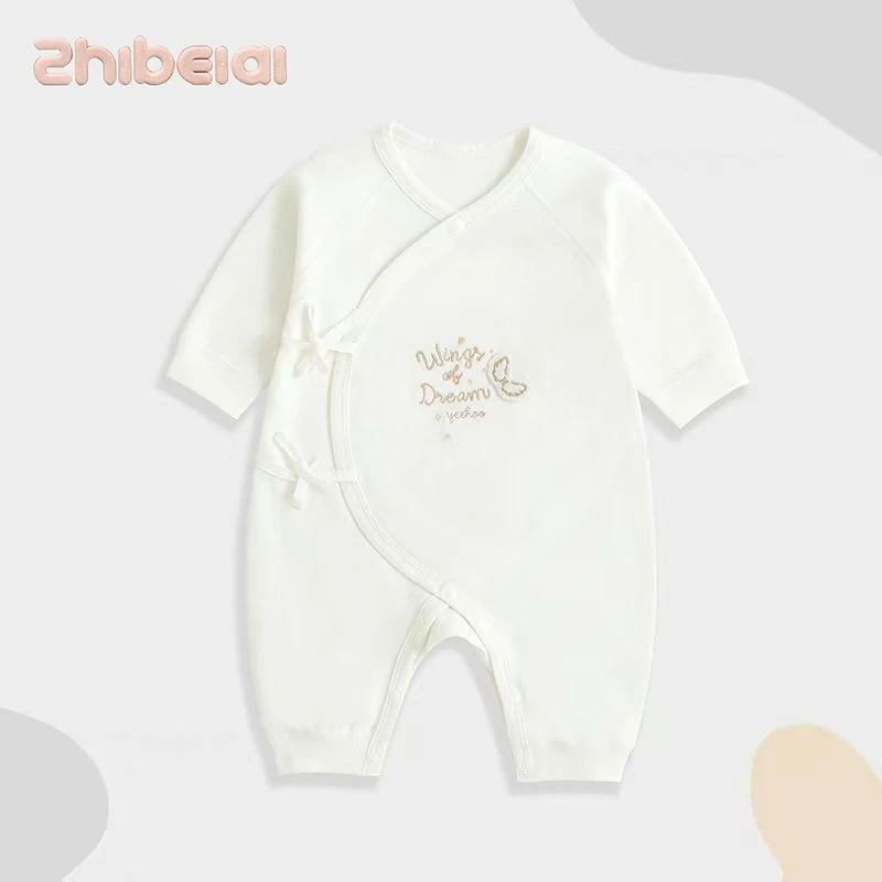 （稚蓓爱）秋冬新生儿舒绒无骨蝴蝶衣连体衣