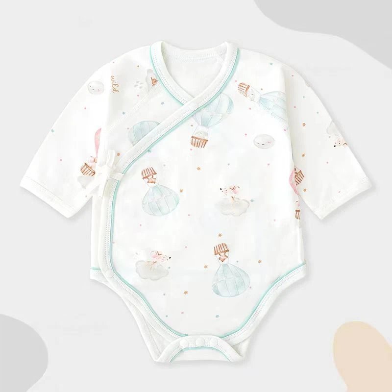 （稚蓓爱）新生婴儿四季包屁衣（纯棉无骨）系带新生儿