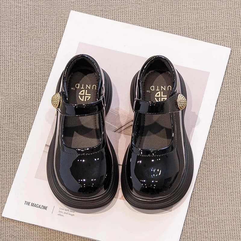 女童小皮鞋2025新款秋季儿童学生洋气黑色演出鞋小黑色皮鞋女童