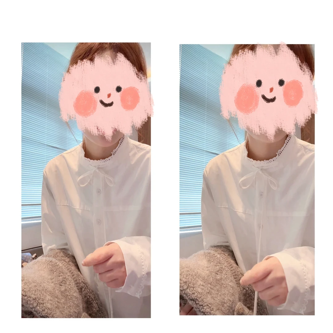 2024秋冬时尚气质百搭长袖白色显瘦设计感法式木耳荷叶边女士衬衫