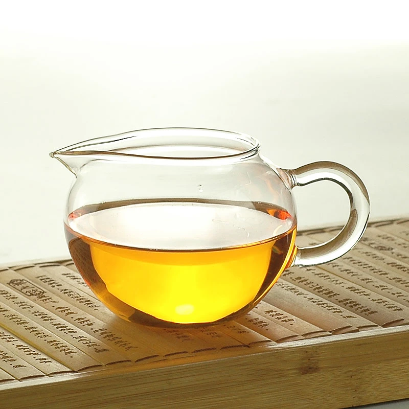 手工耐热 玻璃公杯茶海 功夫分茶器 玻璃茶具 苹果公杯