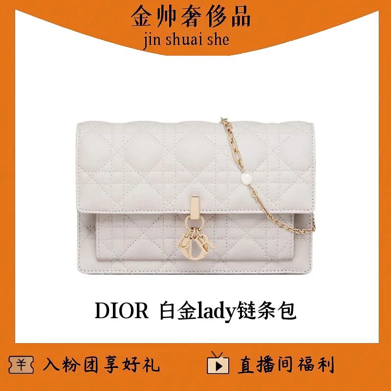 95新 DIOR/迪奥 白金/lady/链条包/单肩包/B3910
