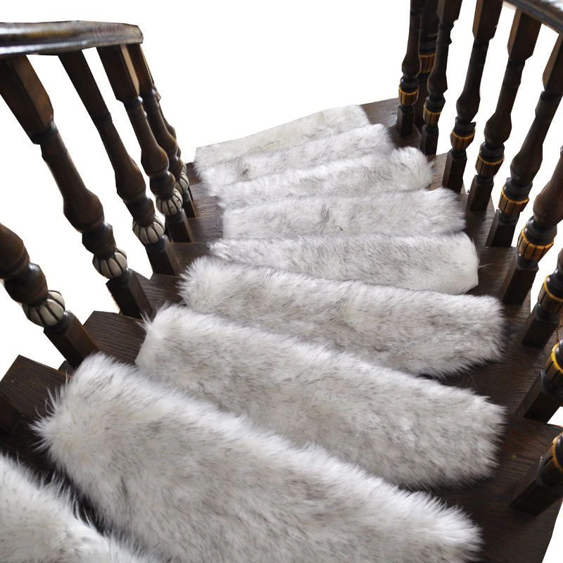 楼梯自粘防滑踏步垫可擦洗 实木旋转 门口垫卫生间垫水洗毛绒定制