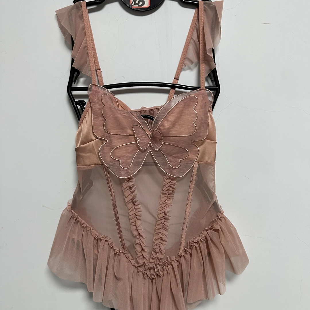 纯欲时尚吊带睡裙连体蕾丝花边网红法式修身显瘦美背性感女士睡衣