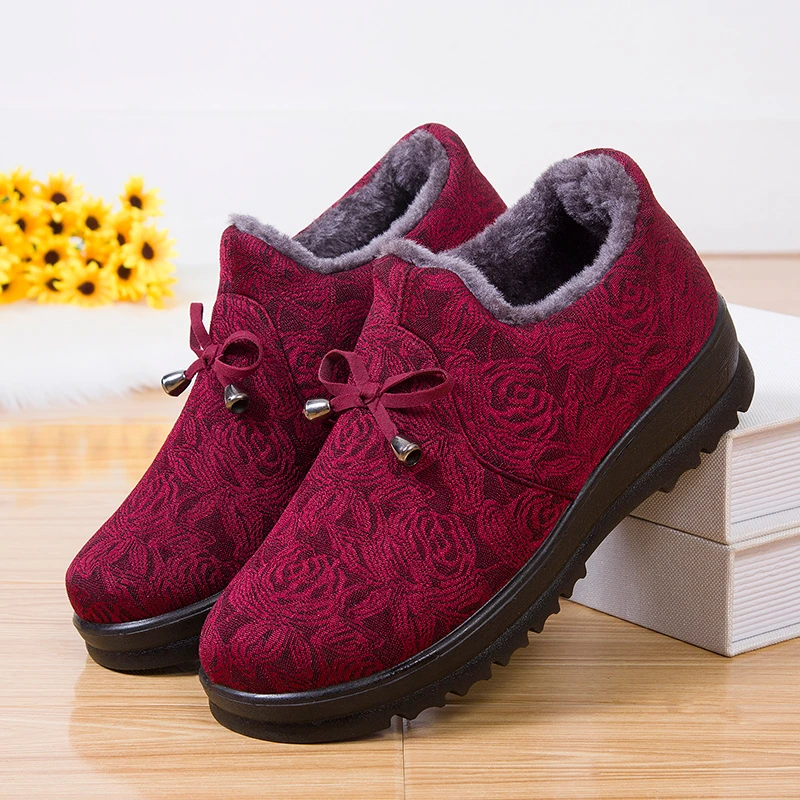 冬季老北京布鞋女老人中老年棉鞋加厚保暖加绒防滑奶奶鞋妈妈棉靴