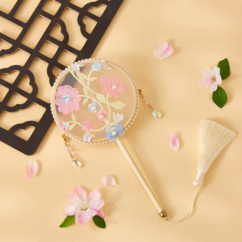 古月家儿童古风迷你团扇民族风小号宫扇圆扇搭配汉服旗袍舞蹈走秀