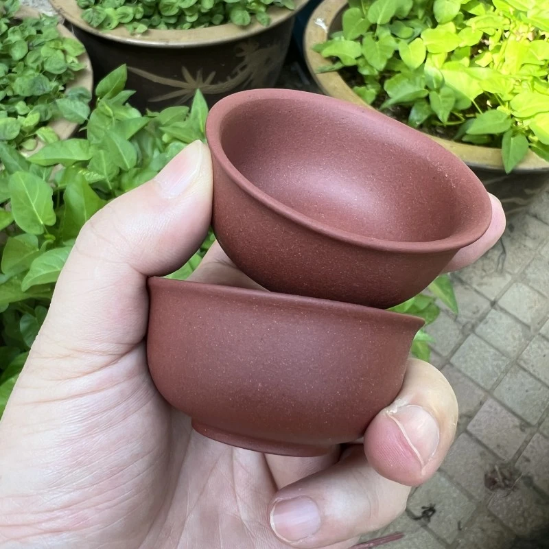 原矿泥料清水泥紫泥紫砂杯一对