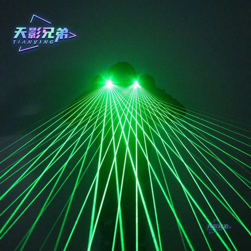 定制红色绿色激光镭射眼镜酒吧蹦迪发光眼镜手套激光眼镜蹦迪神器