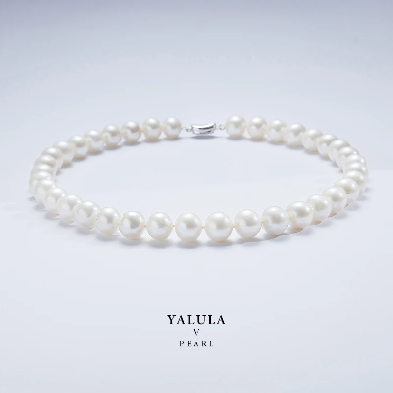 【欣菲】淡水珍珠11-12mm无核珍珠大白项链高光高亮项链RY8037